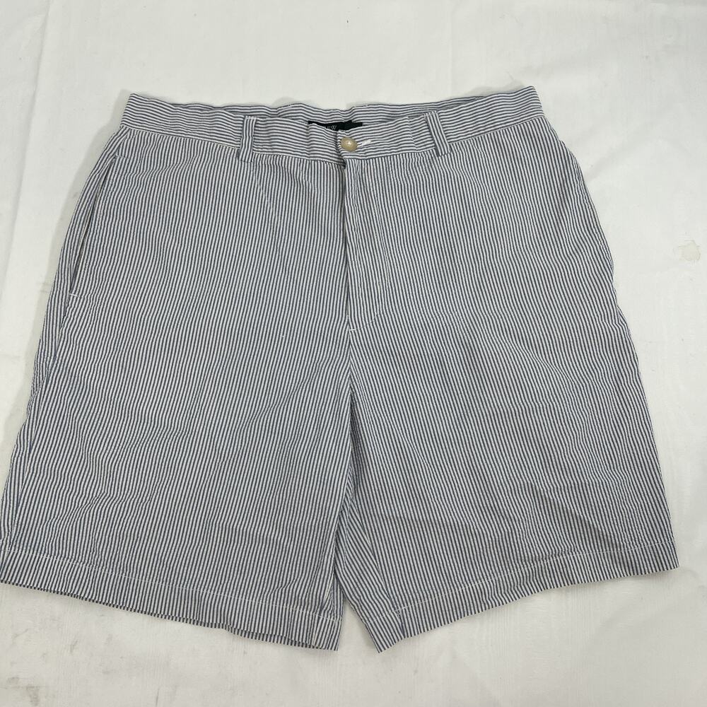 J. Crew Shorts Mens 36 Blue White Seersucker Cotton Striped Summer Classic - Picture 4 of 10